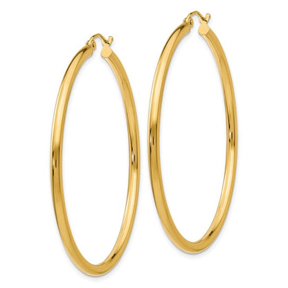 Leslie's 14k Polished 2.5mm Lightweight Tube Hoop Earrings