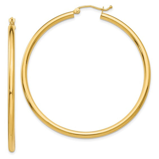 Leslie's 14k Polished 2.5mm Lightweight Tube Hoop Earrings