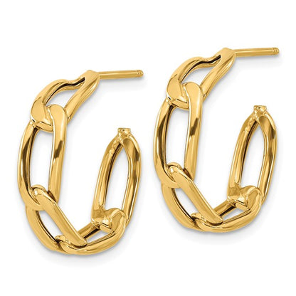 Leslie's 14K Polished Link Post Hoop Earrings