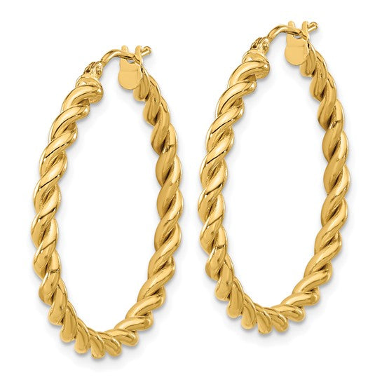 Leslie's 14K Polished Twist Hoop Earrings