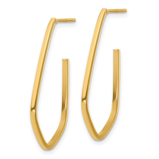 Leslie's 14K Polished Geometric Shaped J-Hoop Post Earrings