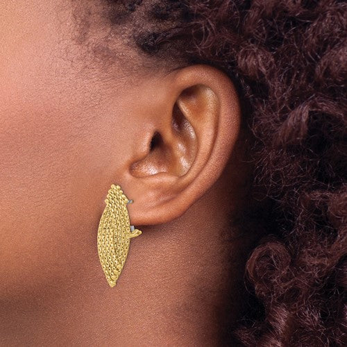 Leslie's 14K Woven Omega Back Drop Earrings