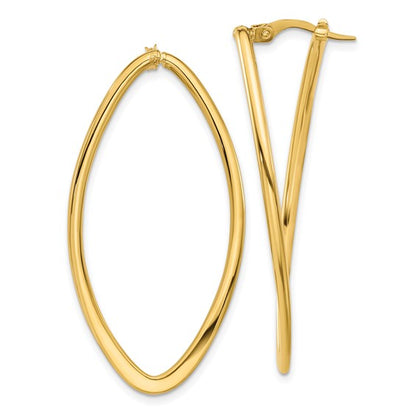 Leslie's 14K Polished Oval Hoop Earrings