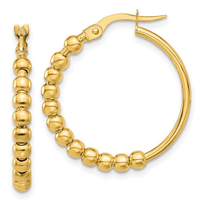 Leslie's 14K Polished Beaded Hoop Earrings