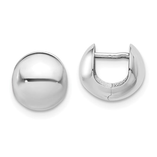 Leslie's 14K White Gold Polished Round Huggie Earrings