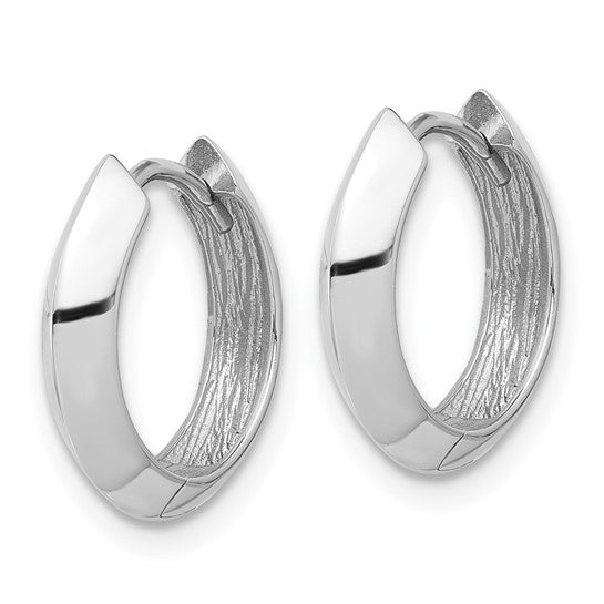 Leslie's 14K White Gold Polished Hinged Huggie Earrings