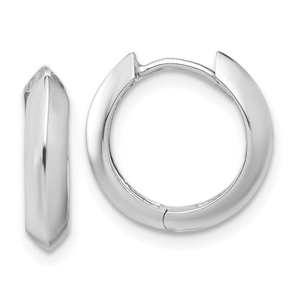 Leslie's 14K White Gold Polished Hinged Huggie Earrings