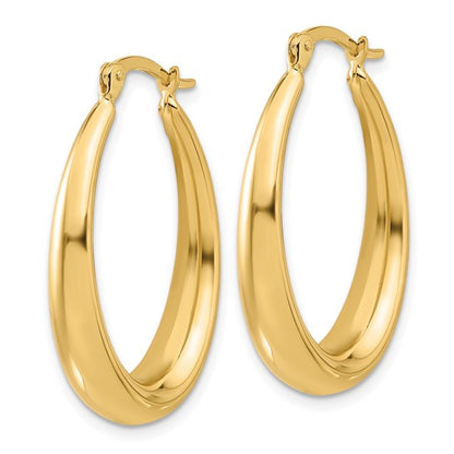 Leslie's 14K Polished Oval Hoop Earrings