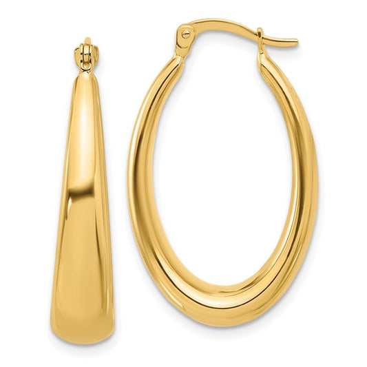 Leslie's 14K Polished Oval Hoop Earrings