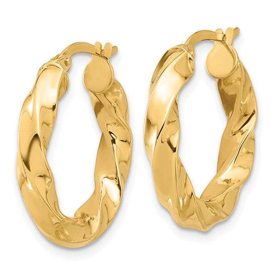 Leslie's 14K Polished Twisted Hoop Earrings