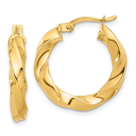 Leslie's 14K Polished Twisted Hoop Earrings