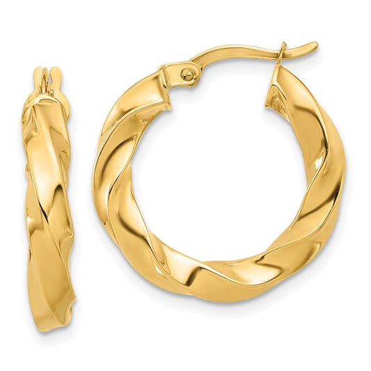 Leslie's 14K Polished Twisted Hoop Earrings