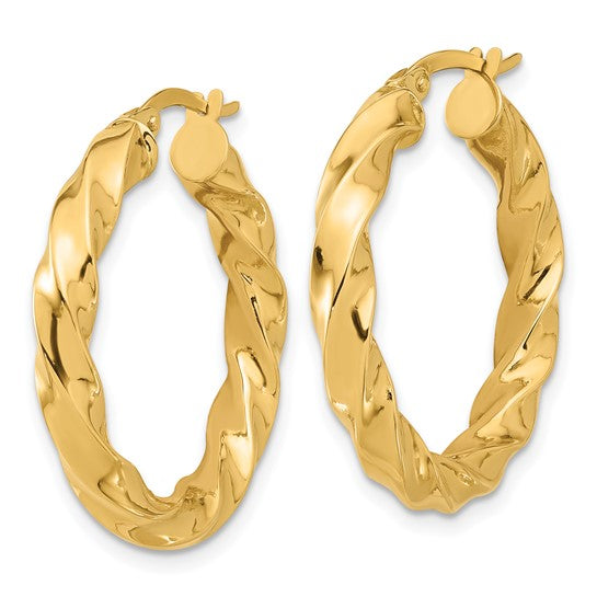 Leslie's 14K Polished Twisted Hoop Earrings