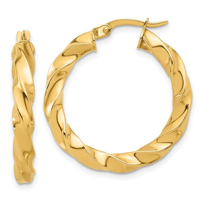 Leslie's 14K Polished Twisted Hoop Earrings