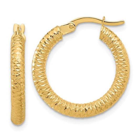 Leslie's 14K Diamond-Cut Round Hoop Earrings