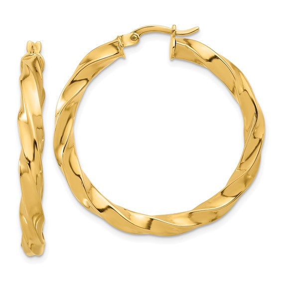 Leslie's 14K Polished Twisted Hoop Earrings