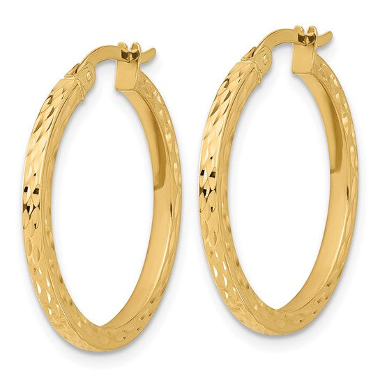 Leslie's 14K Diamond-cut Hoop Earrings