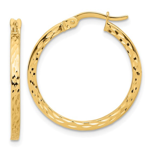 Leslie's 14K Diamond-cut Hoop Earrings