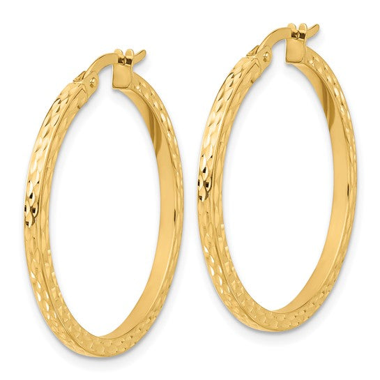 Leslie's 14K Diamond-cut Hoop Earrings