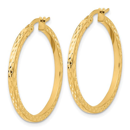 Leslie's 14K Diamond-cut Hoop Earrings