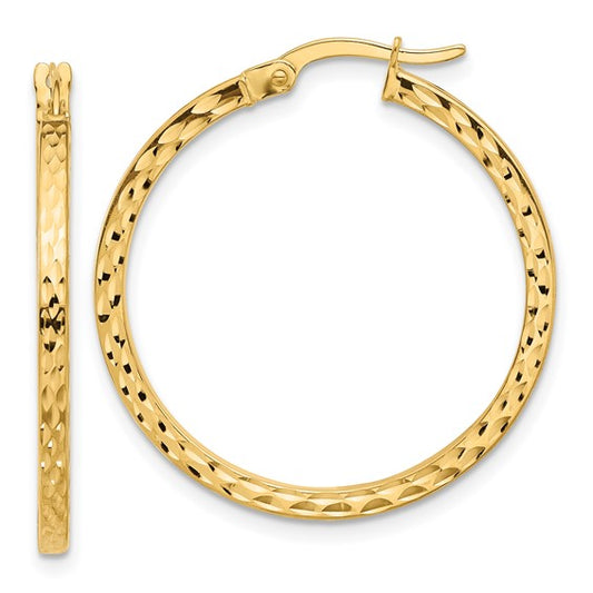 Leslie's 14K Diamond-cut Hoop Earrings