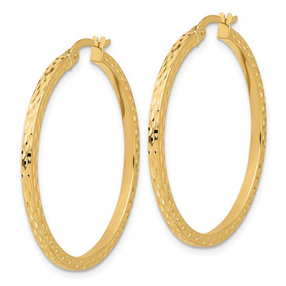 Leslie's 14K Diamond-cut Hoop Earrings