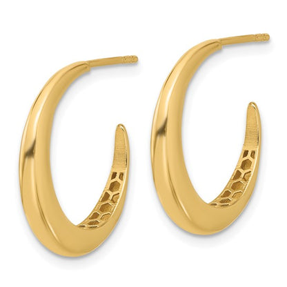 Leslie's 14K Polished J-Hoop Post Earrings