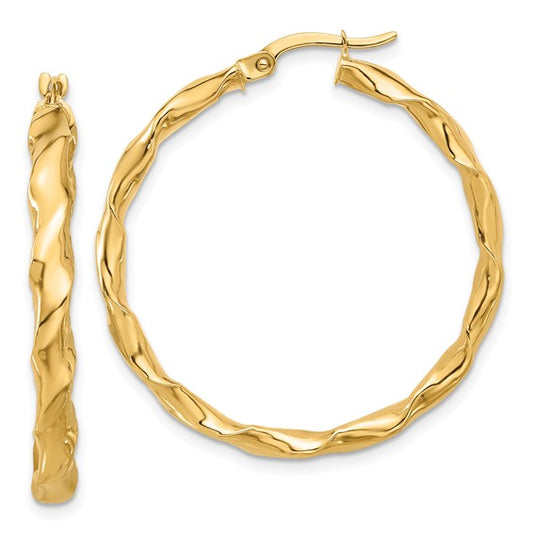 Leslie's 14K Polished Twisted Hoop Earrings