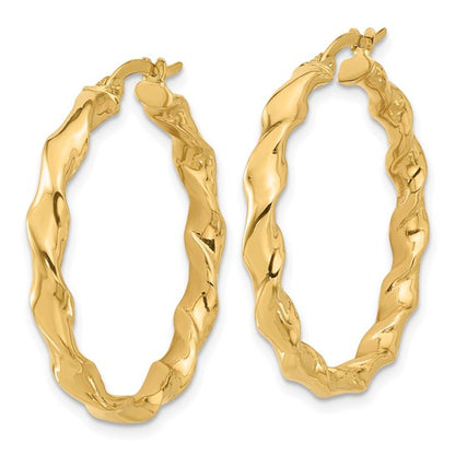 Leslie's 14K Polished Twisted Hoop Earrings