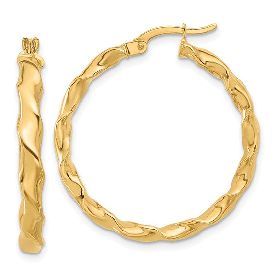 Leslie's 14K Polished Twisted Hoop Earrings