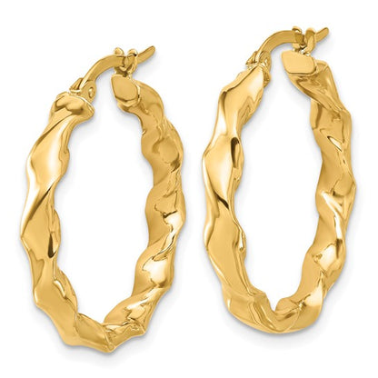 Leslie's 14K Polished Twisted Hoop Earrings