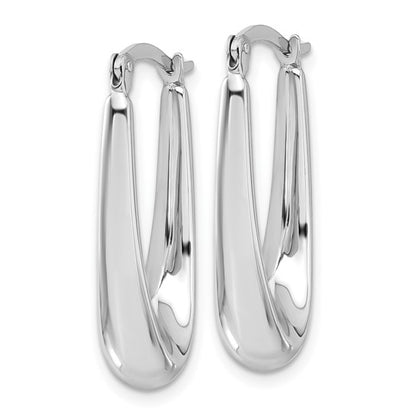 Leslie's 14K White Gold Polished Hoop Earrings