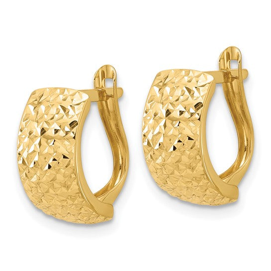 Leslie's 14K Polished and Diamond-cut Omega Back Earrings