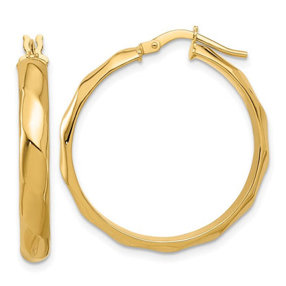 Leslie's 14K Polished Twisted Round Hoop Earrings