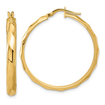 Leslie's 14K Polished Twisted Round Hoop Earrings