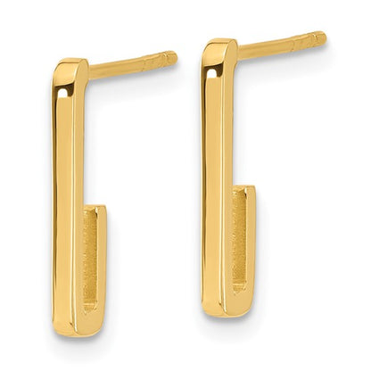 Leslie's 14K Polished J-Hoop Post Earrings