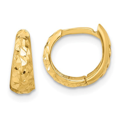 Leslie's 14K Polished and Diamond-cut Huggie Hoop Earrings