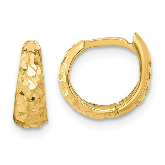 Leslie's 14K Polished and Diamond-cut Huggie Hoop Earrings