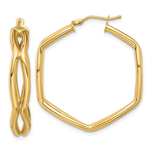 Leslie's 14K Polished Geometric Hoop Earrings