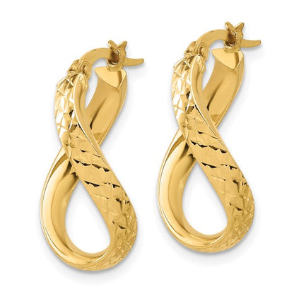 Leslie's 14K Polished and Diamond-cut Twist Hoop Earrings