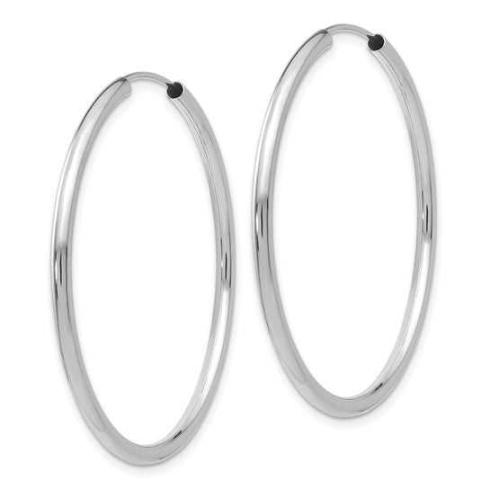 Leslie's 14k White Gold Polished Endless 2mm Hoop Earrings