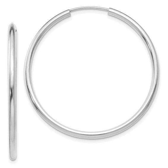 Leslie's 14k White Gold Polished Endless 2mm Hoop Earrings