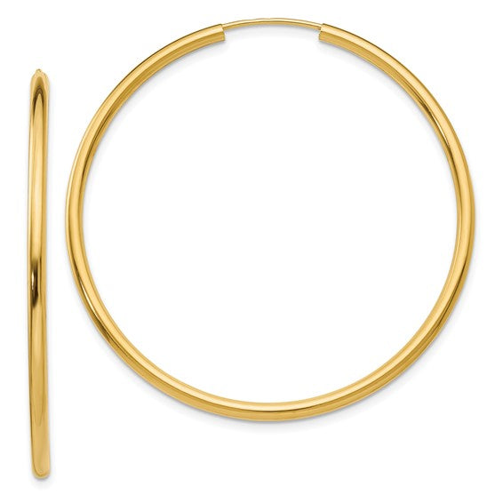 Leslie's 14k Polished Round Endless 2mm Hoop Earrings