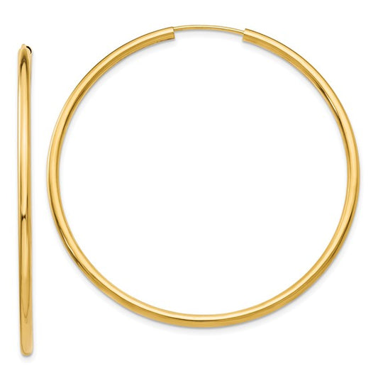 Leslie's 14k Polished Round Endless 2mm Hoop Earrings