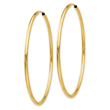 Leslie's 14k Polished Round Endless 2mm Hoop Earrings