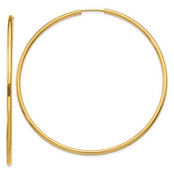 Leslie's 14k Polished Round Endless 2mm Hoop Earrings