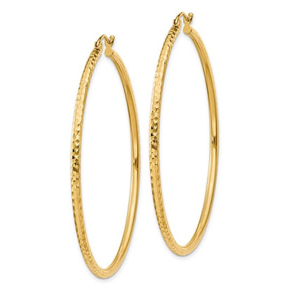 Leslie's 14k Diamond-cut 2mm Round Tube Hoop Earrings