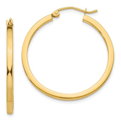 Leslie's 14k 2mm Square Tube Hoop Earrings