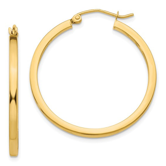 Leslie's 14k 2mm Square Tube Hoop Earrings