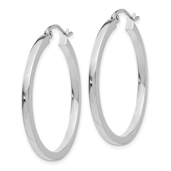 Leslie's 14k White Gold 2mm Square Tube Hoops